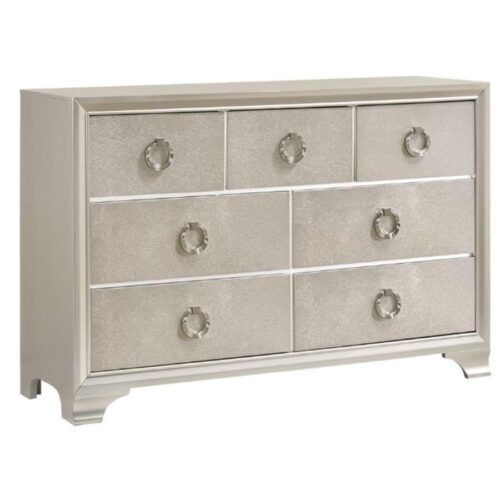 SALFORD 7 DRAWER DRESSER METALLIC STERLING