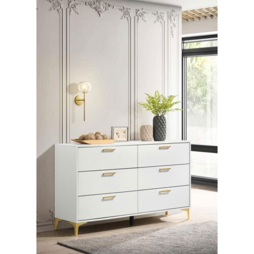 KENDALL 6 DRAWER DRESSER, WHITE