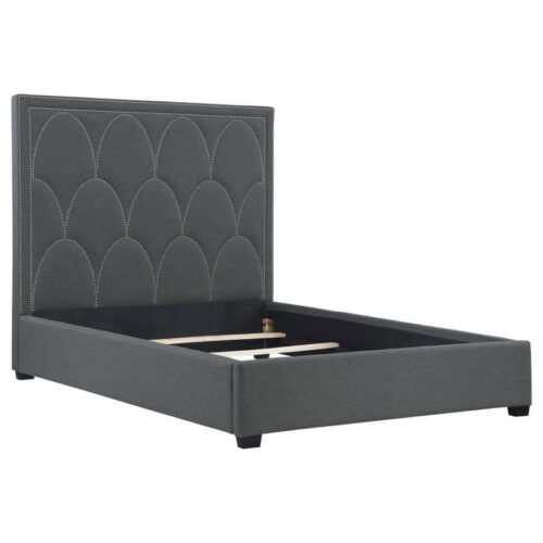 BOWFIELD UPHOLSTERED QUEEN PANEL BED CHARCOAL