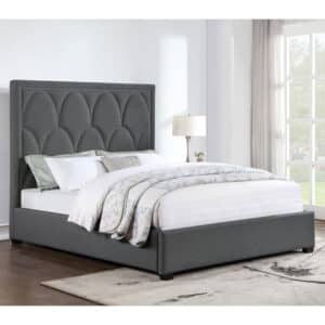 BOWFIELD UPHOLSTERED QUEEN PANEL BED CHARCOAL