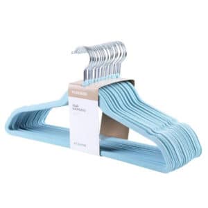 25 PACK LIGHT BLUE VELVET HANGERS