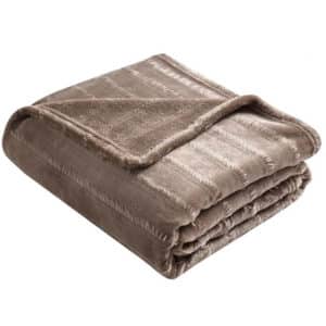 FINENESS FLEECE THROW BLANKET, KHAKI, 50×60