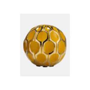 4″ CERAMIC ORB, HONEY&GOLD