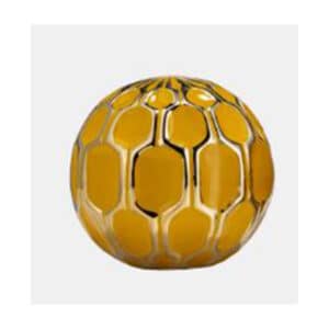 6″ CERAMIC ORB, HONEY&GOLD