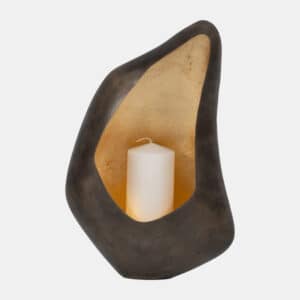 15″ LEAF FLOOR VOTIVE HOLDER, GOLD