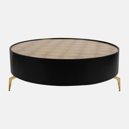 47″ GOLD LEAF TOP COFFEE TABLE, BLACK & GOLD