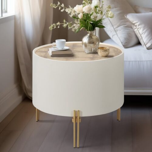 24″ GOLD LEAF TOP SIDE TABLE