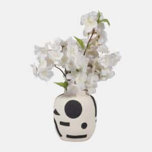 10″ FUNKY VASE, IVORY&BLACK