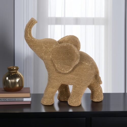 12″ BEADED ELEPHANT, GOLD