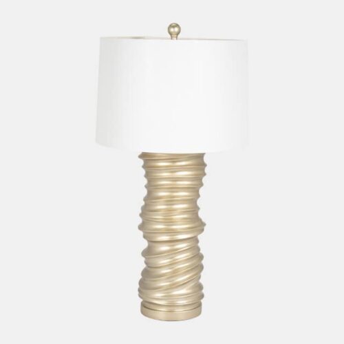 28″ STACKING RINGS TABLE LAMP, CHAMPAGNE