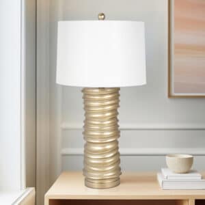 28″ STACKING RINGS TABLE LAMP, CHAMPAGNE