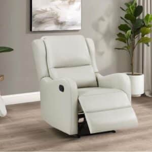 KELSEY UPHOLSTERED ENGLISH ARM RECLINER CHAIR IVORY