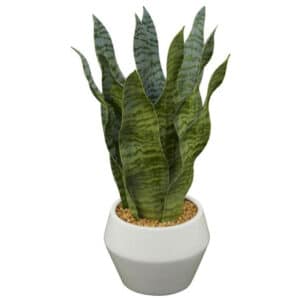 THE NOVOGRATZ GREEN FAUX FOLIAGE SNAKE ARTIFICIAL PLANT WITH REALISTIC LEAVES AND WHITE PORCELAIN POT