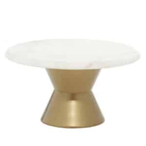 MARBLE CAKE STAND WITH GOLD BASE