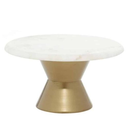 MARBLE CAKE STAND WITH GOLD BASE