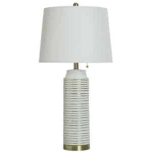 WHITE GOLD CERAMIC TABLE LAMP