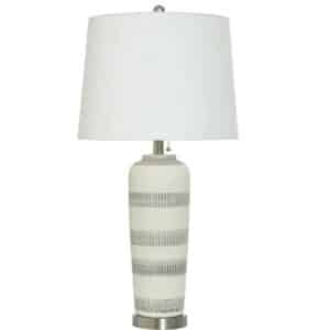 GRAY IVORY CERAMIC TABLE LAMP