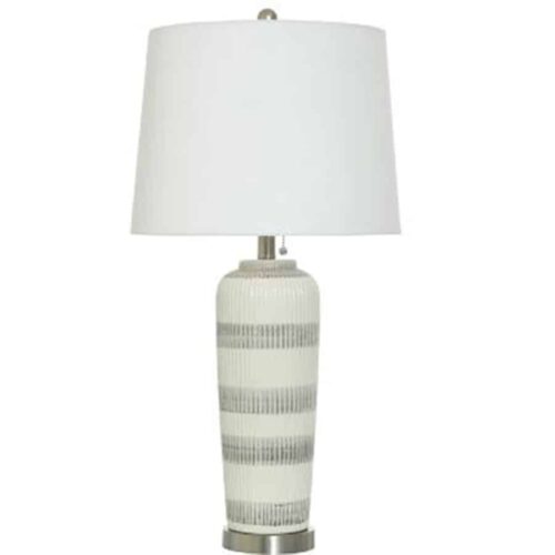 GRAY IVORY CERAMIC TABLE LAMP