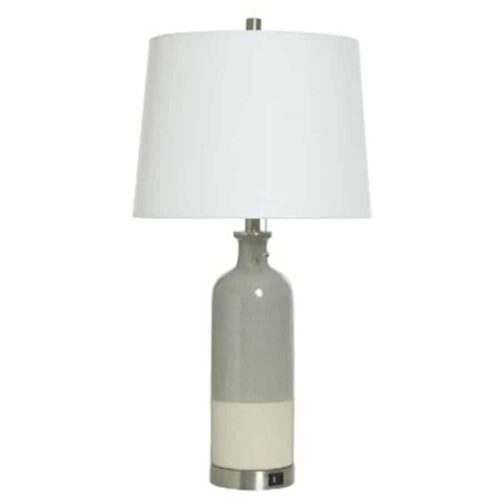 LIGHT GRAY BLUE TABLE LAMP