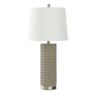 DARK TAUPE CAST RESIN TABLE LAMP