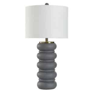 FROSTED CHARCOAL CERAMIC LAMP