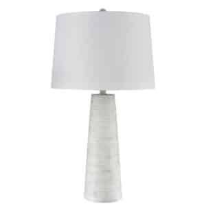 WHITE WASHED CONE TABLE LAMP