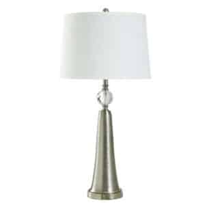 BRUSHED STEEL METAL TABLE LAMP