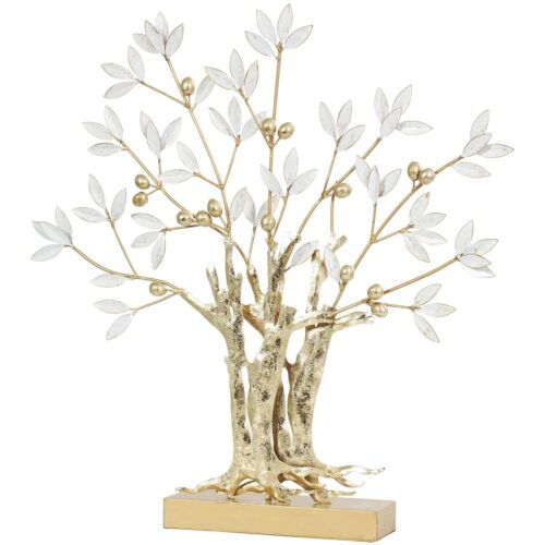 METAL GOLD METALLIC TREE SCULPTURE