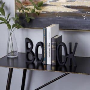 BLACK ALUMINUM METAL BOOK BOOKENDS