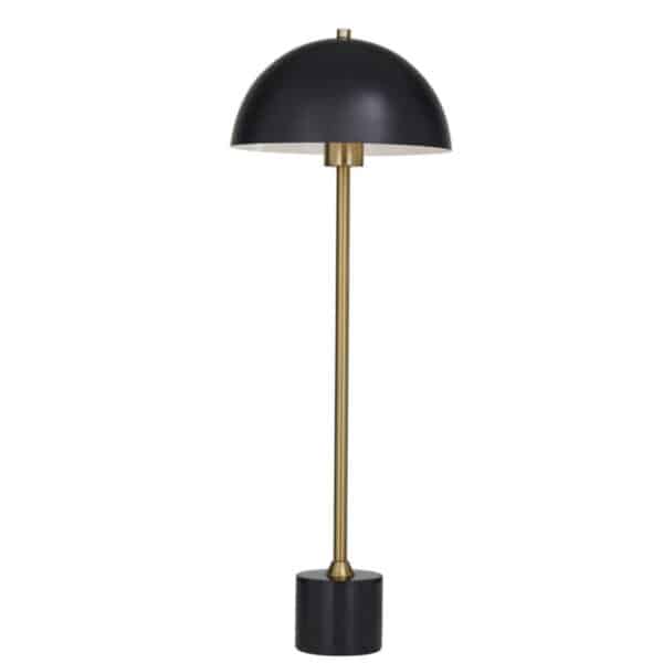 BLACK METAL UMBRELLA STYLE DESK LAMP WITH MARBLE BASE