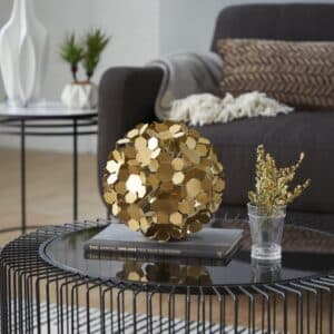 GOLD METAL FLORAL DECORATIVE SCULPTURE