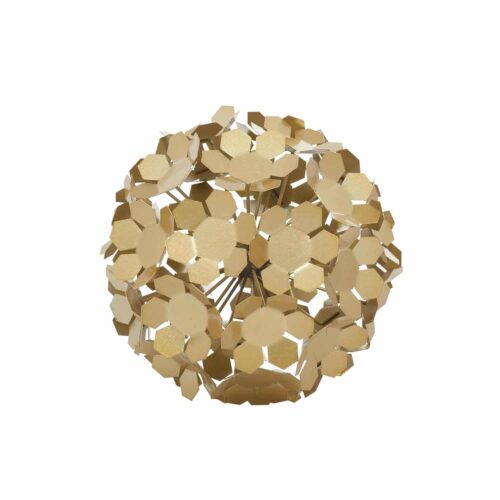 GOLD METAL FLORAL DECORATIVE SCULPTURE