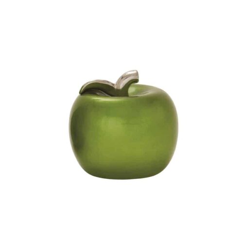 GREEN CERAMIC APPLE SCULPTURE