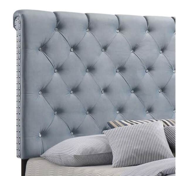 WARNER UPHOLSTERED QUEEN PANEL BED, SLATE BLUE - Image 3