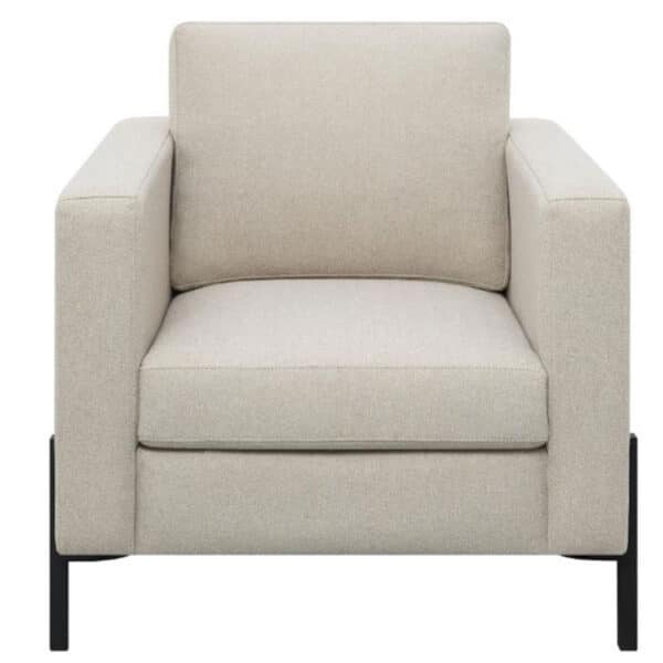 TILLY UPHOLSTERED TRACK ARM ACCENT CHAIR, OATMEAL - Image 3