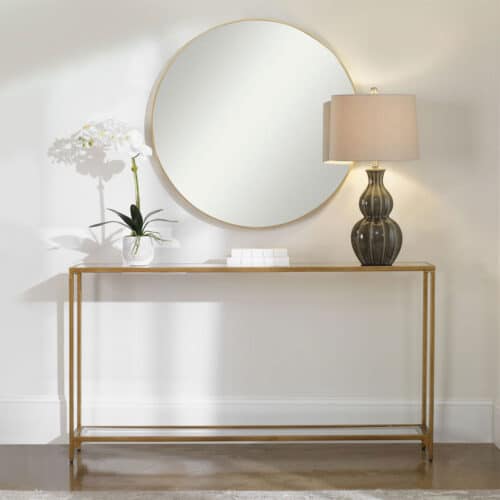 WARM GOLD NARROW CONSOLE TABLE