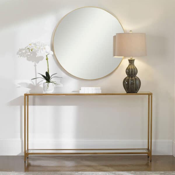 WARM GOLD NARROW CONSOLE TABLE - Image 2