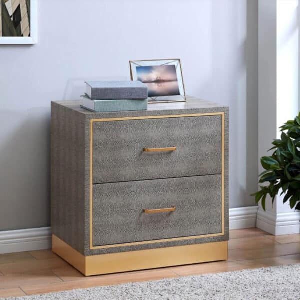 EDINBURGH FAUX SHAGREEN NIGHT STAND - Image 2