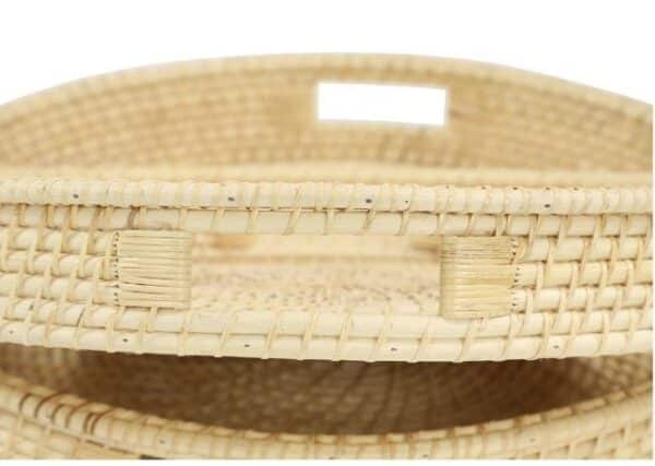 NATURAL ROUND RATTAN TRAY, 16" - Image 3