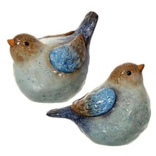 5″ BLUE TWO TONE BIRDS, SET OF 2