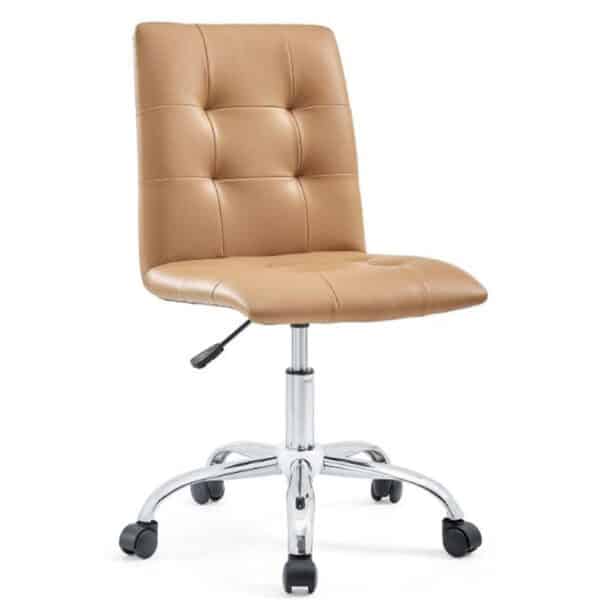 PRIM ARMLESS MID BACK OFFICE CHAIR IN TAN