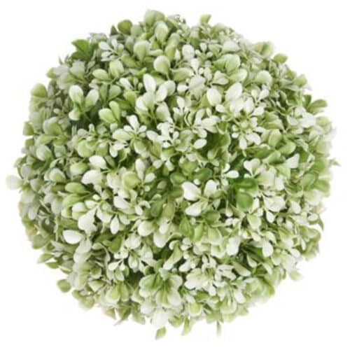 9″ GREEN & CREAM  BOXWOOD ORB