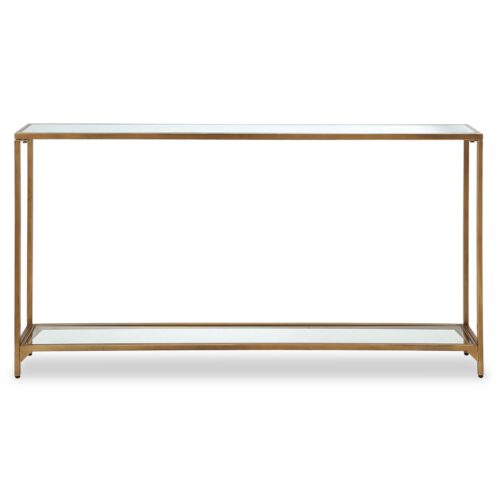 WARM GOLD NARROW CONSOLE TABLE