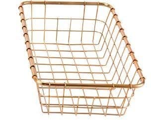 LARGE GOLD GRID BASKET