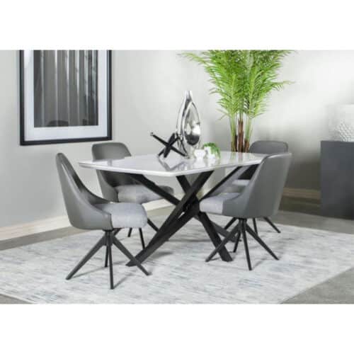 PAULITA UPHOLSTERED SWIVEL DINING SIDE CHAIR, SET OF 2
