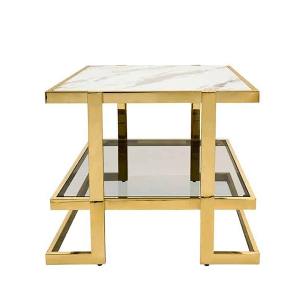 MARBLE AND GLASS SIDE TABLE