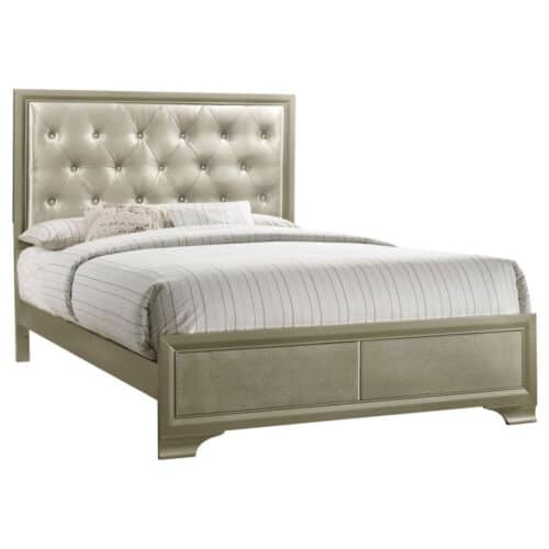 BEAUMONT WOOD EASTERN KING PANEL BED, CHAMPAGNE