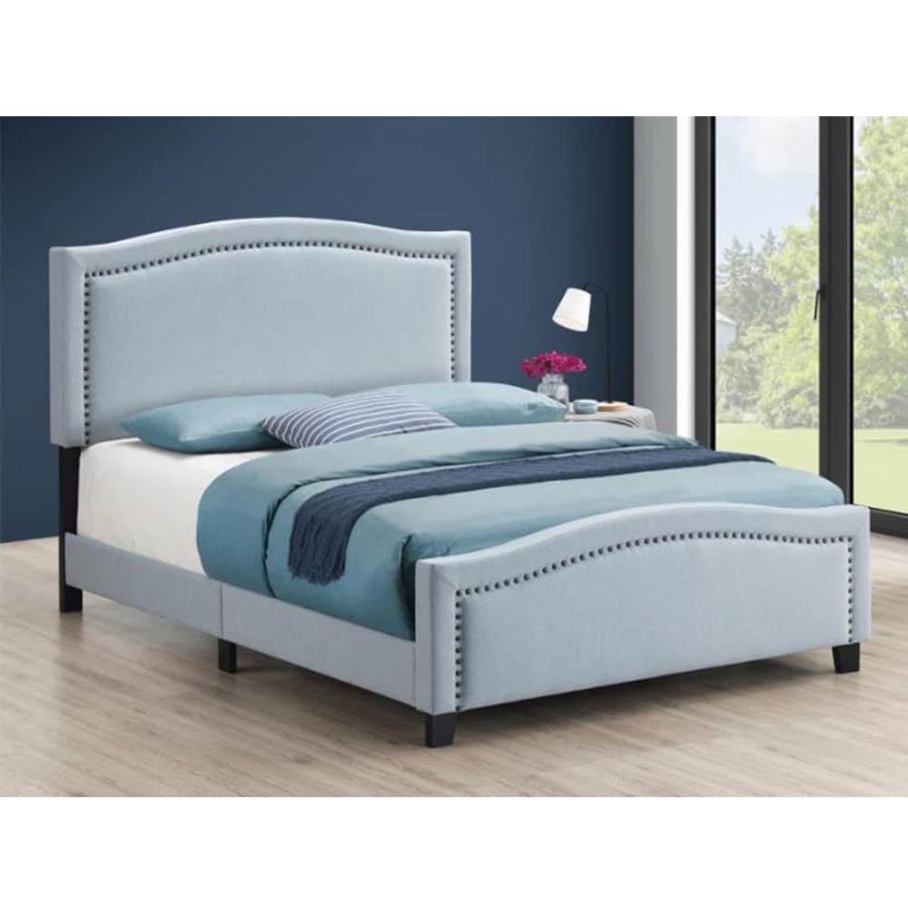 HAMDEN EASTERN KING UPHOLSTERED PANEL BED, DELFT BLUE - Image 2