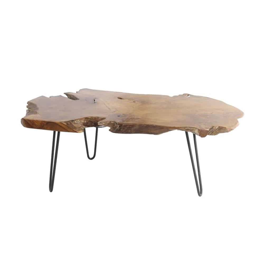 TEAK WOOD HANDMADE LIVE EDGE COFFEE TABLE