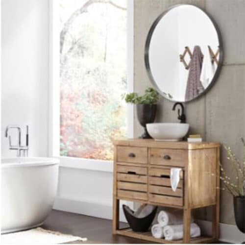 STEELE SILVER ROUND MIRROR